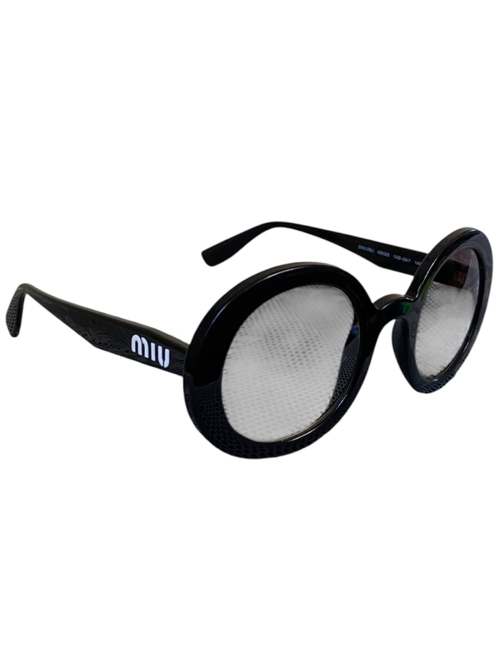Miu Miu Black Round Logo Sunglasses